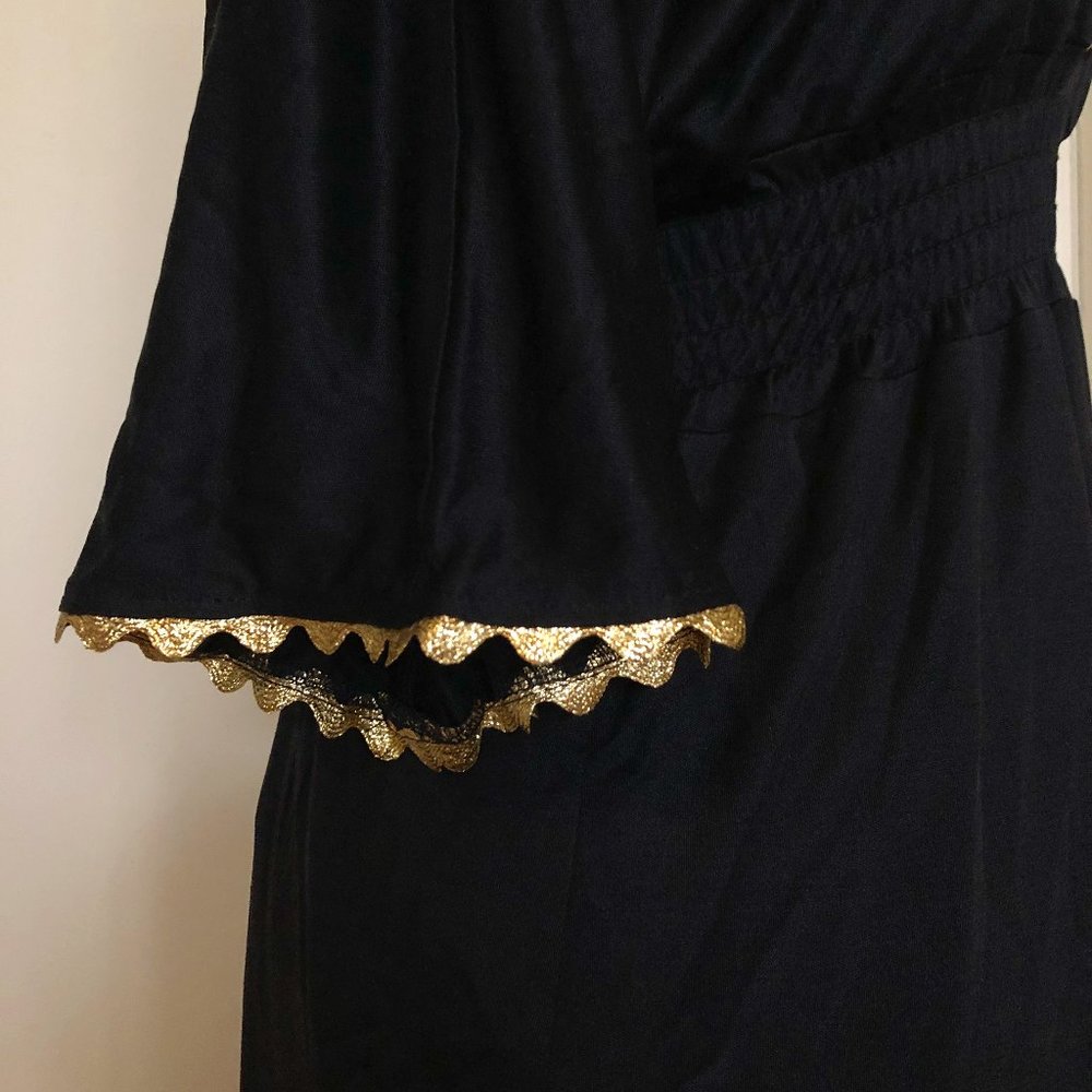 julie haus black and gold dress